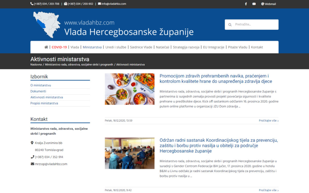 Ministarstvo rada, zdravstva, socijalne skrbi i prognanih Vlade Hercegbosanske županije