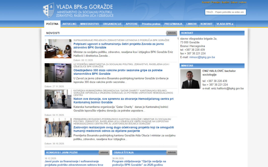 Ministarstvo za socijalnu politiku, zdravstvo, raseljena lica i izbjeglice Vlade Bosansko-podrinjskog kantona