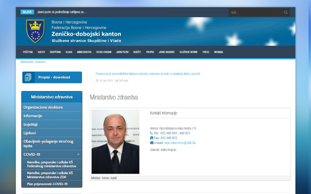 Ministarstvo zdravstva Vlade Zeničko-dobojskog kantona